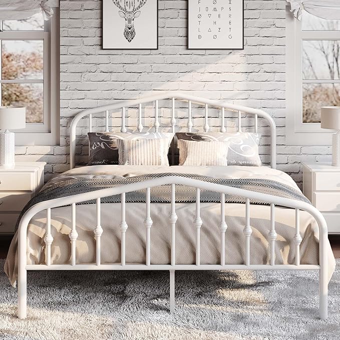 SHA CERLIN Full Size Metal Platform Bed Frame