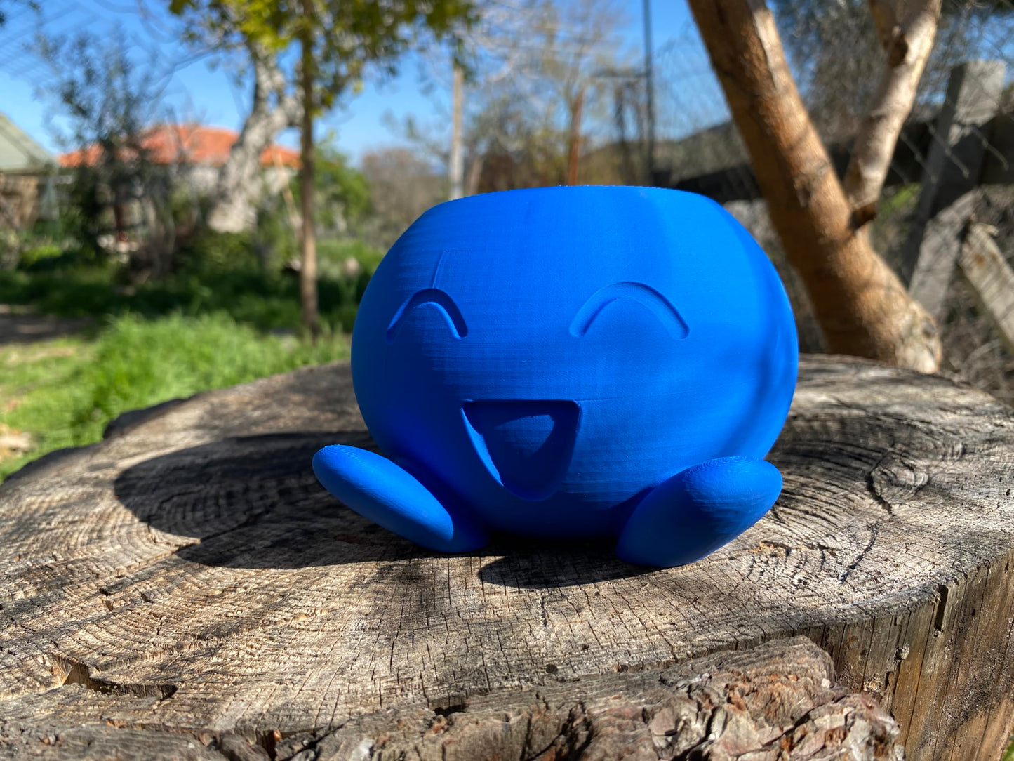 Oddish Inspired Planter | Cute 3D Printed Blue Plant Pot | Indoor Succulent or Cactus Planter | PLA Eco-Friendly Desk Decor Gift
