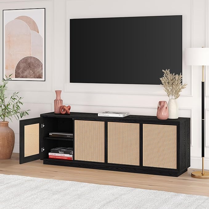 Henn&Hart 2-Tone TV Stand for TVs up to 78"