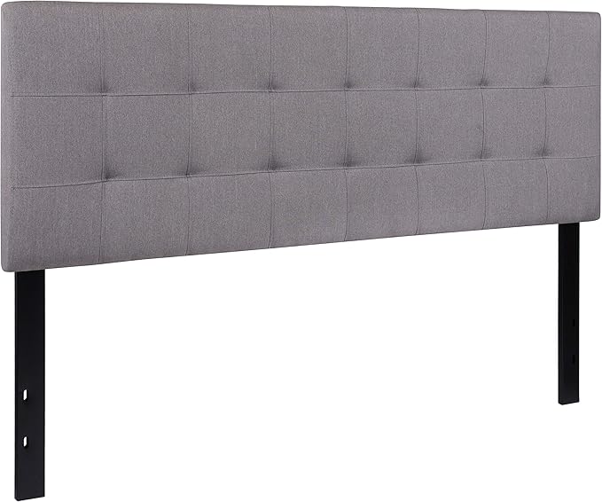 Flash Furniture Bedford Tufted Upholstered Queen Size Headboard in Light Gray
