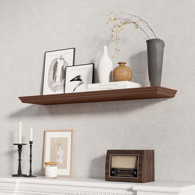 Fun Memories Floating Shelves 40 Inch Long, 9.3 Inch Deep Classic Crown Molding