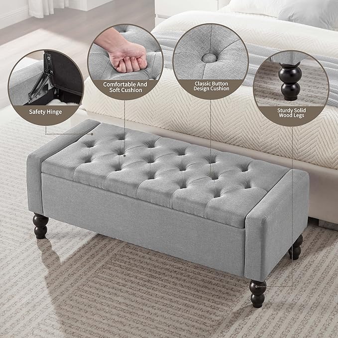 50" W Storage Ottoman Bench