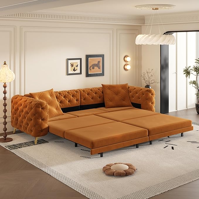 97.7" Convertible Queen Sleeper Sofa