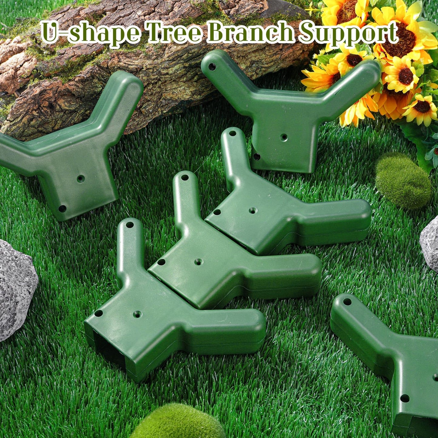 Yungyan 16 Pcs Tree Support, Plastic Fruit Branch Support Device Tree Brace Prevent Them from Breaking for Vineyards Ornamental Gardens Orchards Fits on Standard 1.57 x 1.57 Inch Lumber (Green)