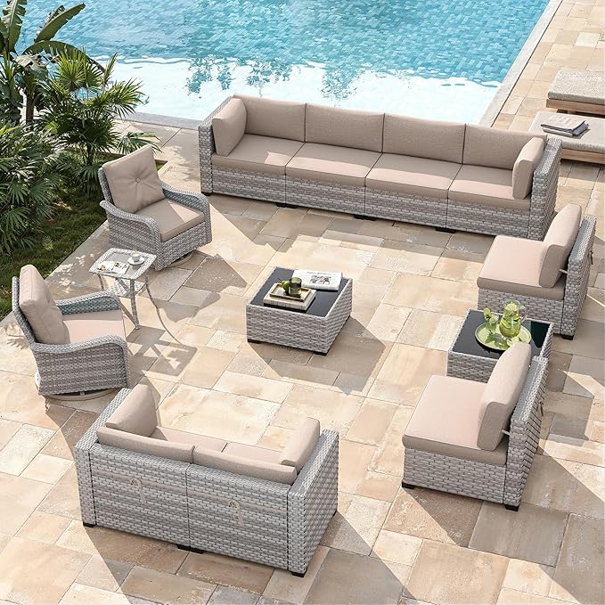 10-Seat Modern Patio Furniture Set