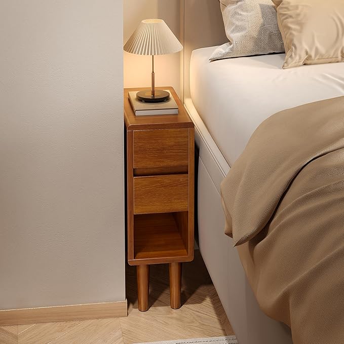 Narrow Nightstand 2 Drawers