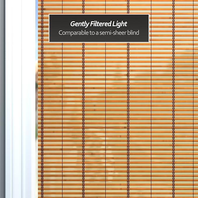 Red Lantern Burnt Bamboo Cordless Window Shade