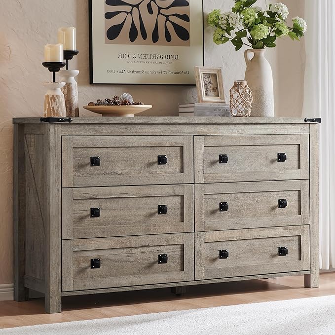 T4TREAM Farmhouse 6 Drawers Dresser