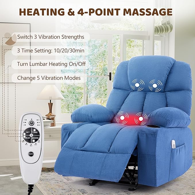 Massage Rocking Recliner Chair, Ergonomic Recliners Sofa
