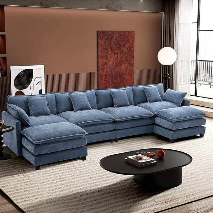 Ihanherry 146" U-Shaped Modern Sofa Modular Sectional Cloud Couch