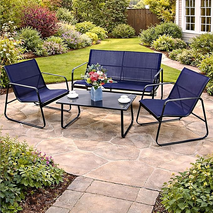 Kozyard Sofia 4-Piece Patio Conversation Set, Outdoor Furniture Set