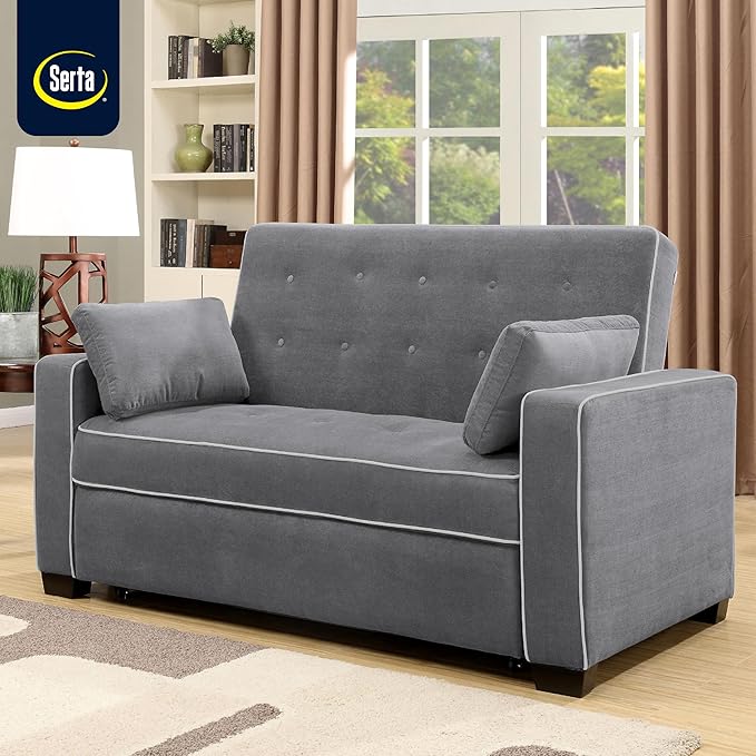 Serta Ainsley 66.5" Convertible Sleeper Loveseat, Full Size, Dreamcoil Comfort