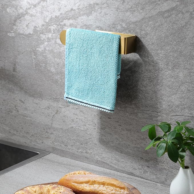 Taozun Adhesive Towel Rack/Hand Towel Holder, Stainless Steel Brushed Towel Ring