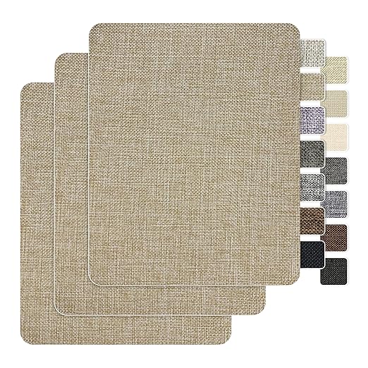 BESEZX Linen Fabric Repair Patch，3 PCS 9 * 11 Inch Self-Adhesive Couch Fabric