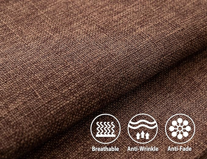 Stellhome Fall Burlap Throw Pillow Covers Square Solid Farmhouse Linen Cushion