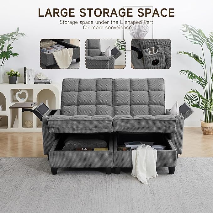 70.9" Chaise Lounge Chair Indoor, Oversized Boucle Upholstered Sofa Bed