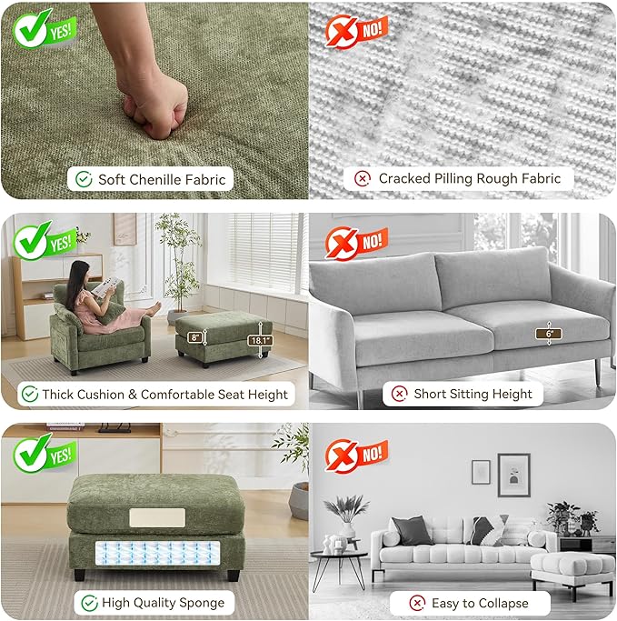 WUTUTUEE 57.5" Oversized Chaise Lounge