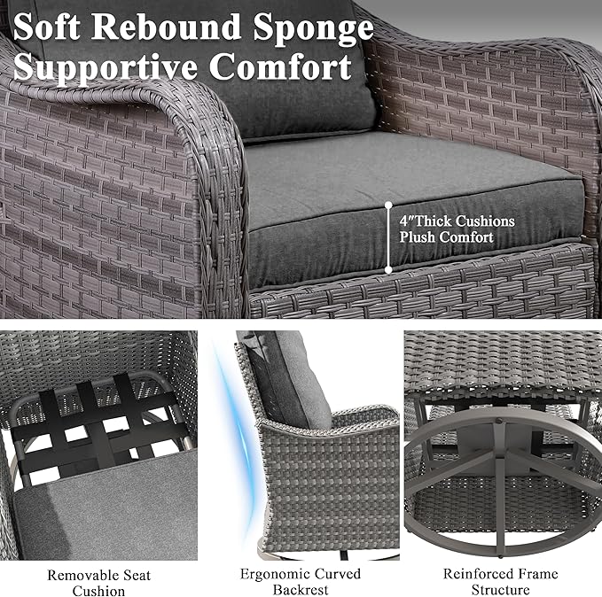 2-Seat Modern Patio Furniture Set