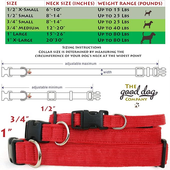 Hemp Corduroy Dog Collar - No Pattern (1/2" Extra Small, Black)