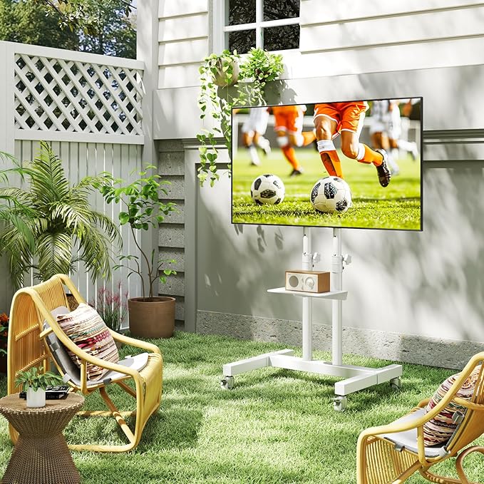 Mobile TV Stand Rolling TV Cart Floor Stand