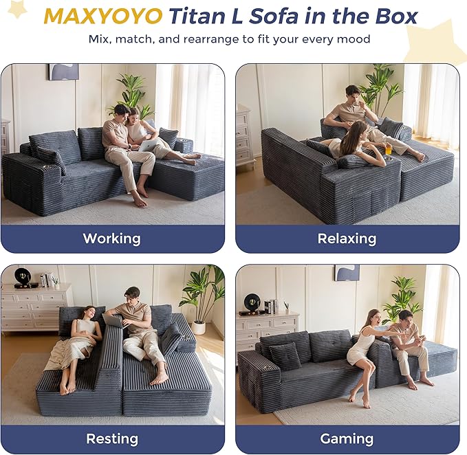MAXYOYO 104" Modular Sectional Couch
