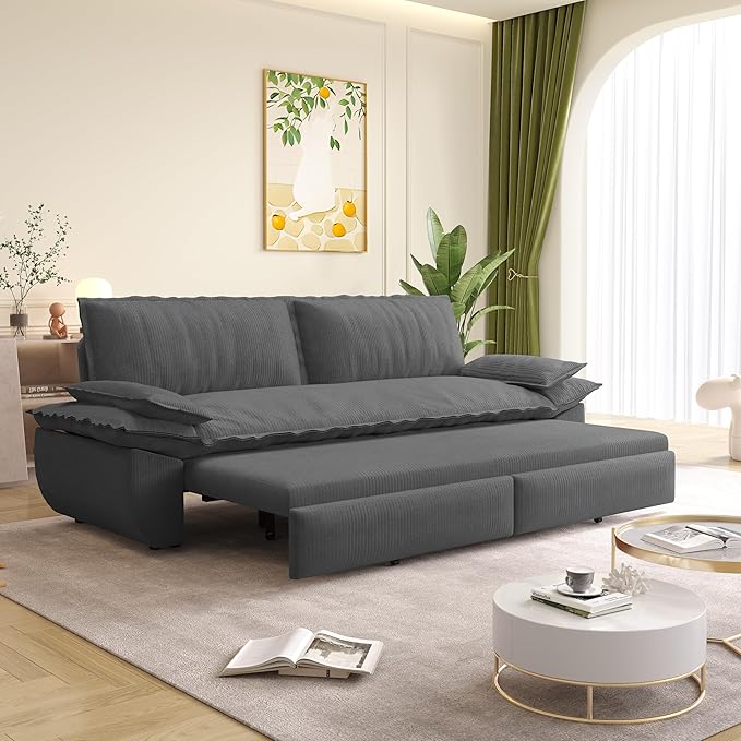 73.2" Sofa Bed Queen, 3-in-1 Pull Out Sofa Bed