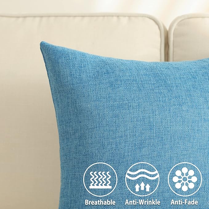 Stellhome Burlap Throw Pillow Covers 18x18 inch