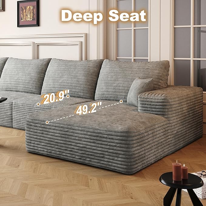 136" Sectional Couches for Living Room Cloud Couch Sofa