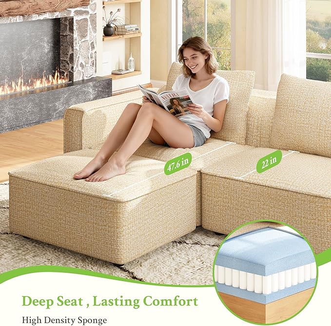 Welzona 75" loveseat Sofa, Comfy Chenille Love Seat, Wood Frame Small Couches