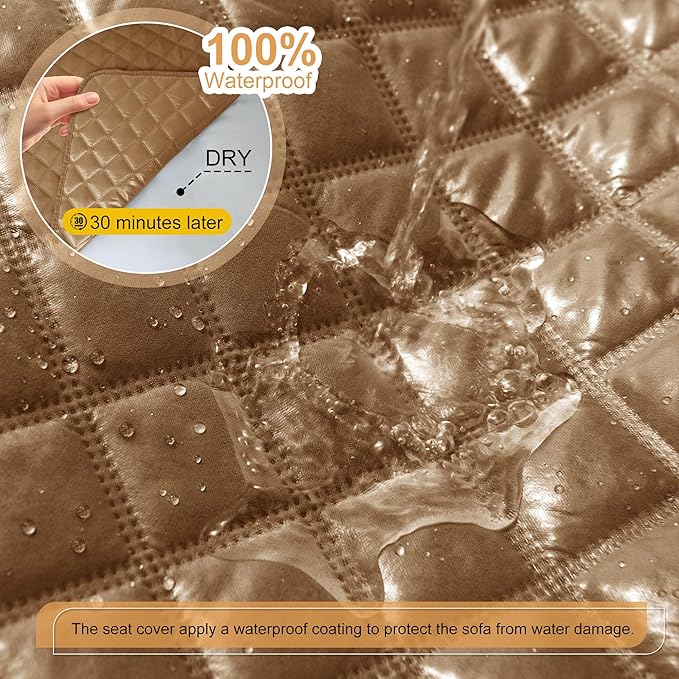HDCAXKJ 100% Waterproof Reclining Sectional Couch Covers L Shape Recliner Sofa
