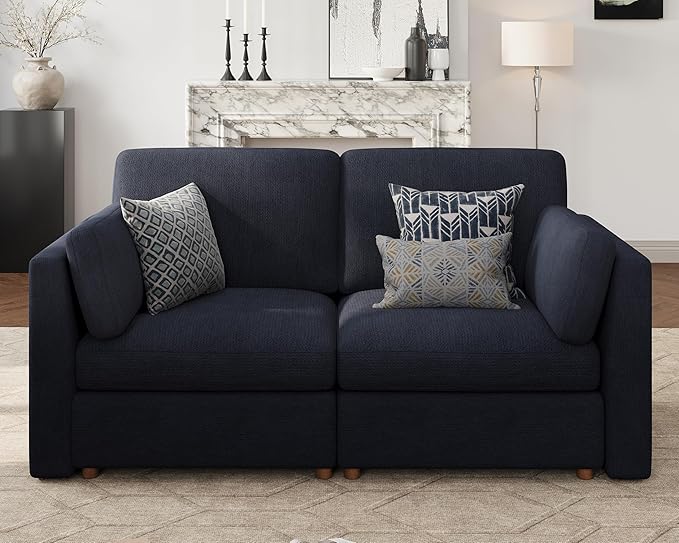Oversized 2 Seater Modular Sectional Sofa, Solid Wood Frame Sofa, Removable