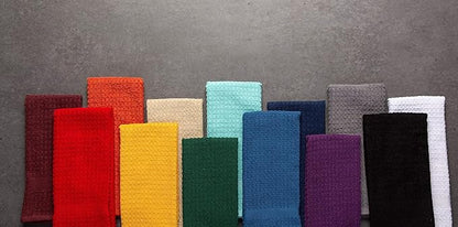 DII Basic Terry Collection Waffle Dishtowel Set, Solid Spice, 4 Piece