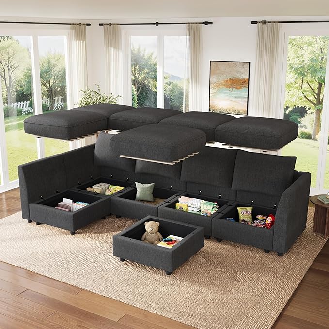 HONBAY Modular Sectional Sofa L Shaped Sectional Couch