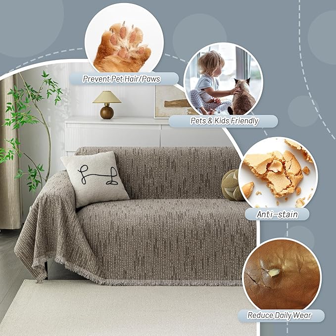MYSKY HOME Couch Covers for 2 Cushion Couch Sectional Sofa, L Shape Sofa