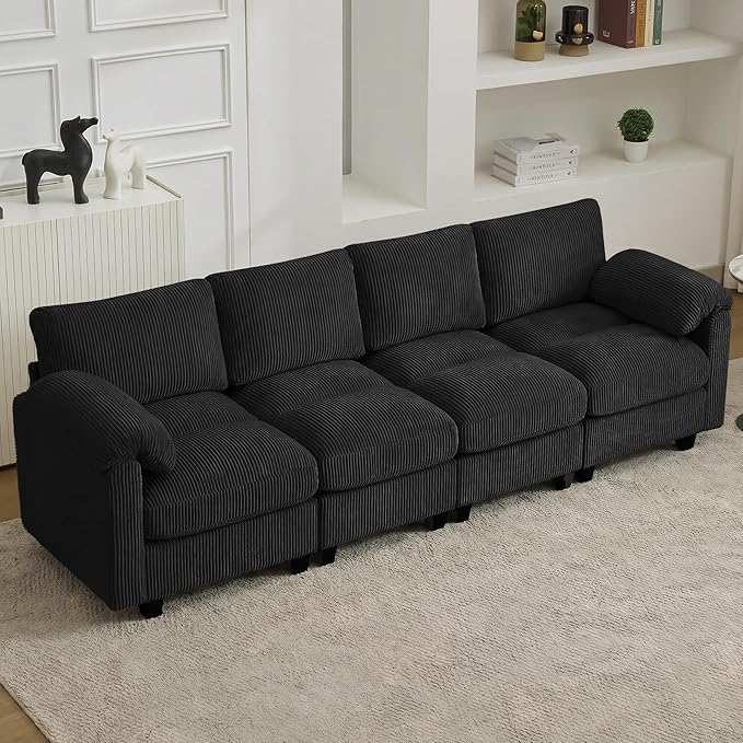 114'' Sectional 4 Seater Couch, Oversized Modular Couches