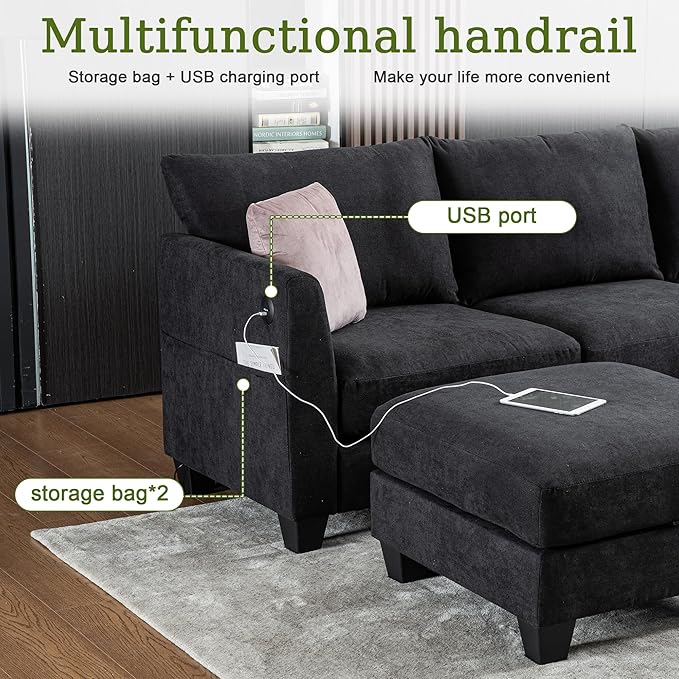 150.4" Large Sectional Couches for Living Room, 8 Seater L Shaped Modular