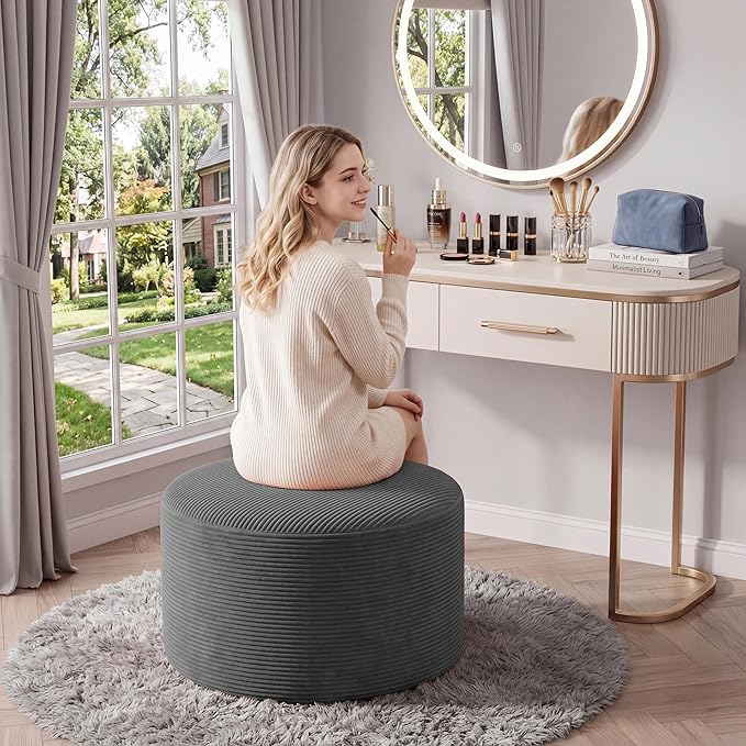 BSHOMGI Round Boneless Ottoman Oversized Ottomans
