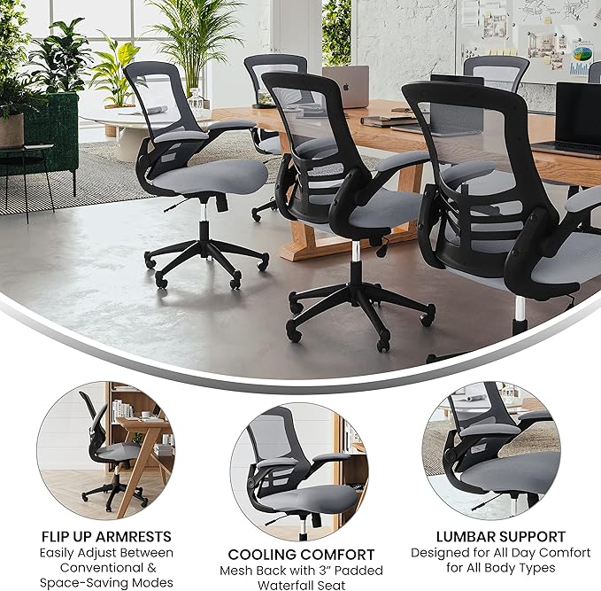 Flash Furniture Kelista Office Chair, Dark Gray Mesh