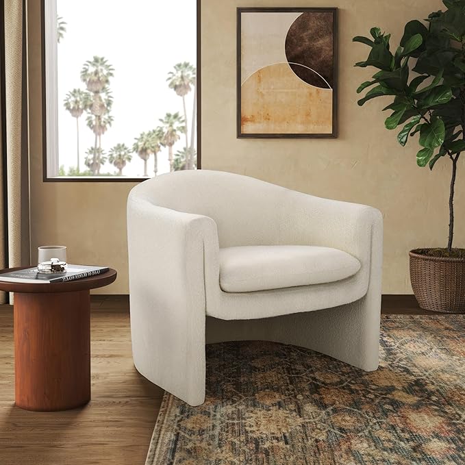 SAFAVIEH Couture Collection Laylette Ivory Boucle Accent Chair