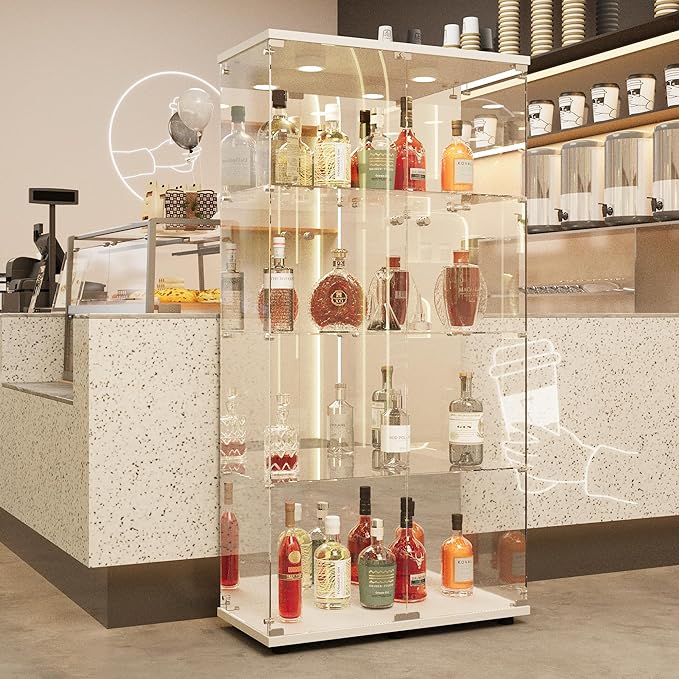 LFT HUIMEI2Y Glass Display Cabinet 4-Shelf