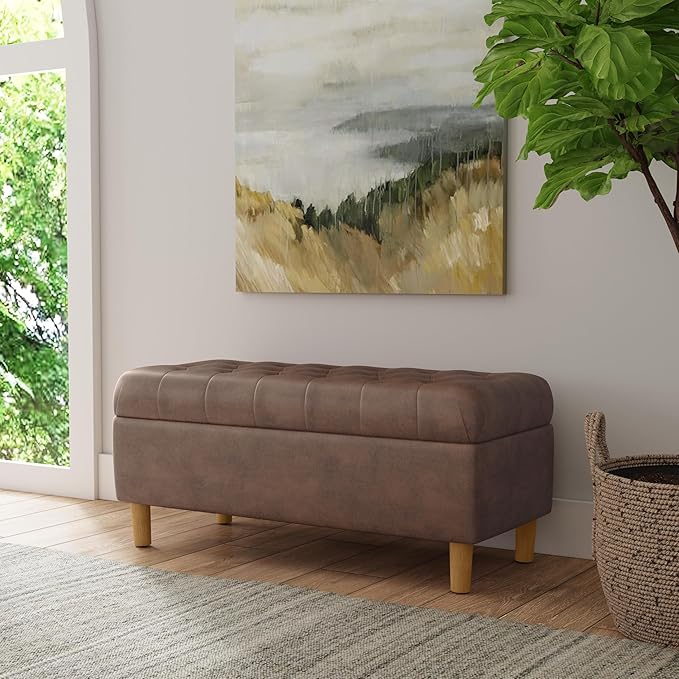 Homepop Home Decor | Tufted Ainsley Button Storage Ottoman Bench