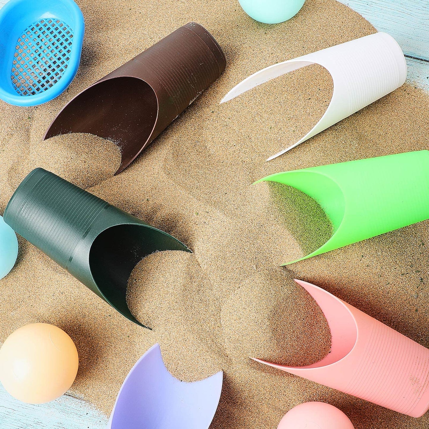 Lanties 18 Pcs Bonsai Soil Scoops Plastic Garden Shovels Garden Tool Bucket Shovel Colorful Small mini Potting Scoop for Plant Flower Succulent