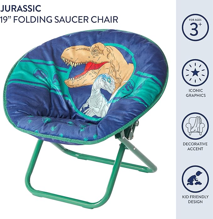 Jurassic World Dinosaur 19” Frame Folding Toddler Saucer™ Chair