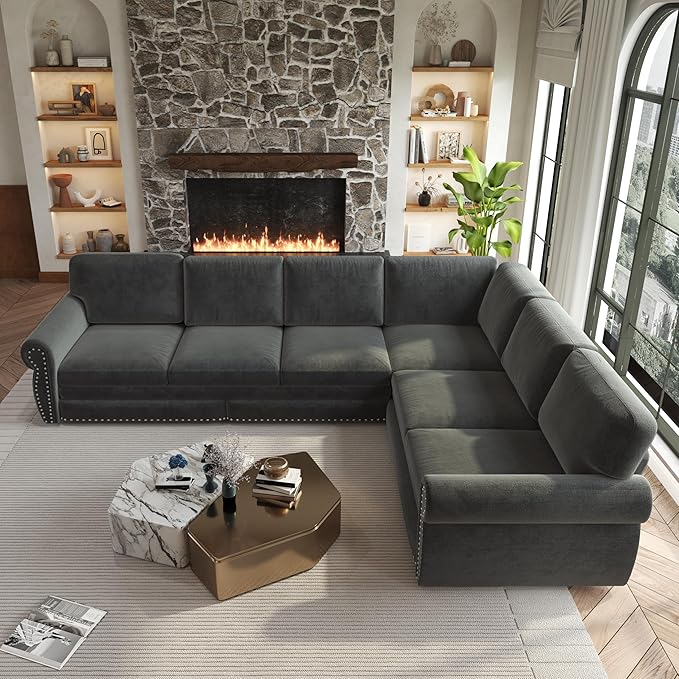 118" L-Shaped Sleeper Couch Bed
