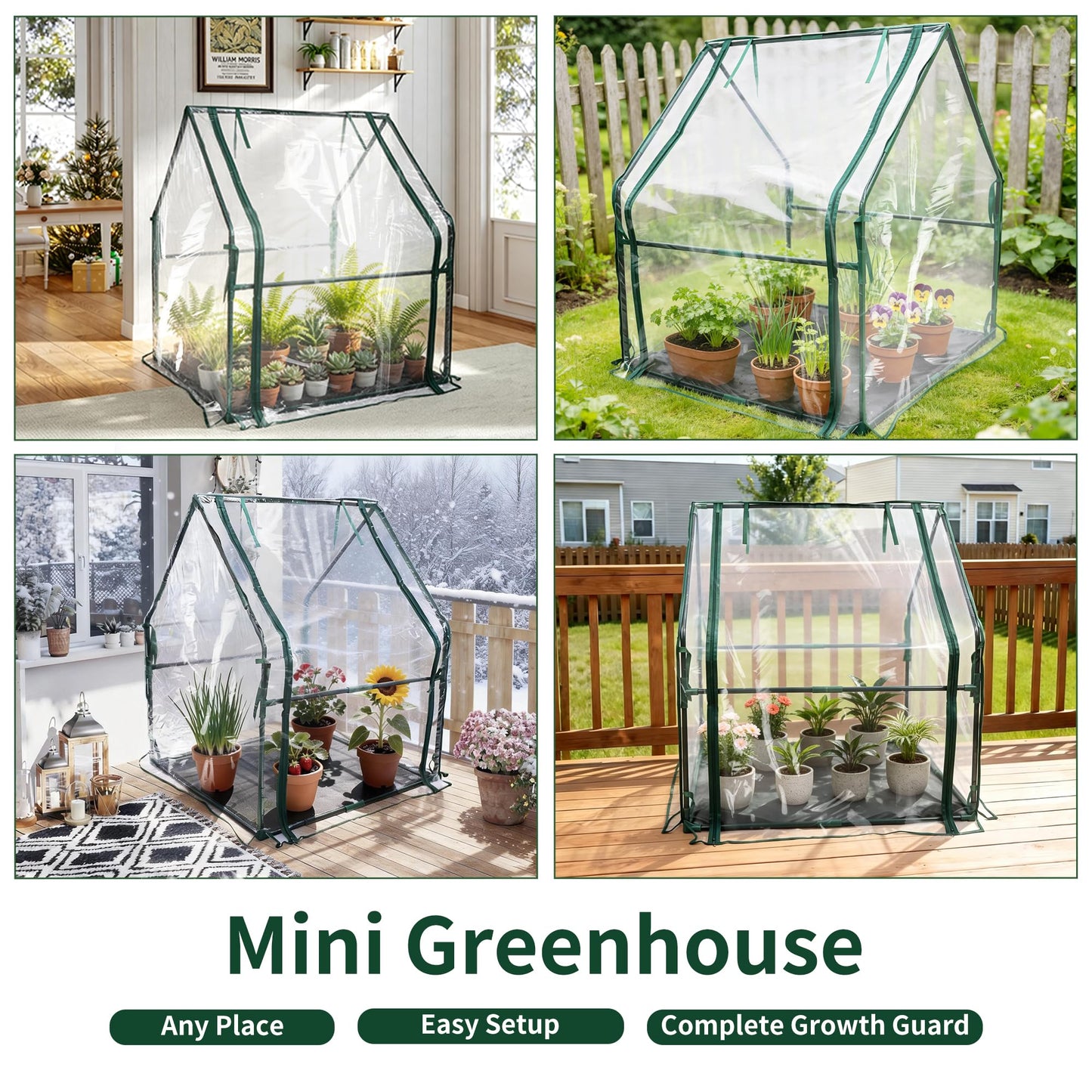 PROWORX Mini Greenhouse 36"x36"x42" Plant Cover Tent Seed Starting Waterproof Floor Mat Small Plant Tent for Use on Patio Balcony Porch & Indoors/Outdoors