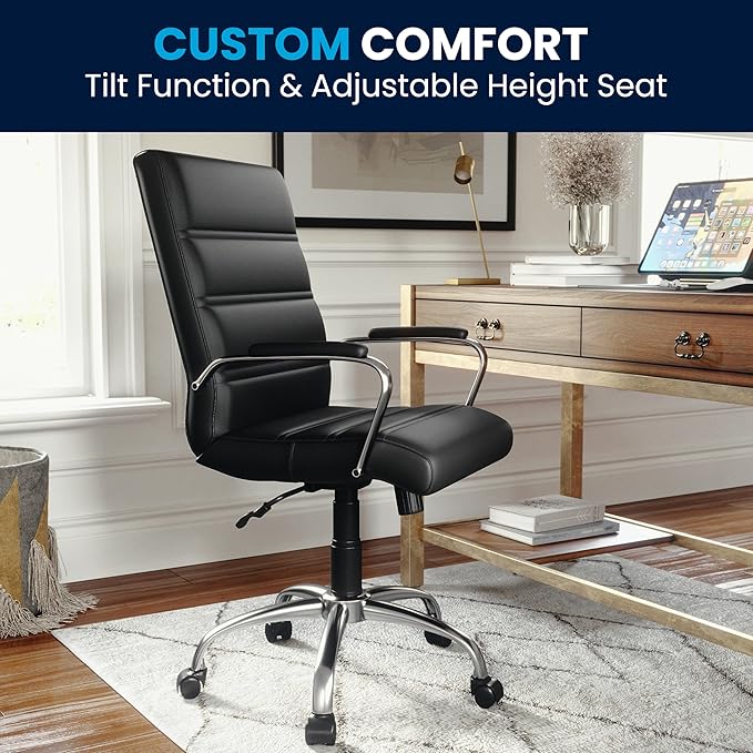 Flash Furniture Whitney Mid-Back Swivel LeatherSoft Desk Chair