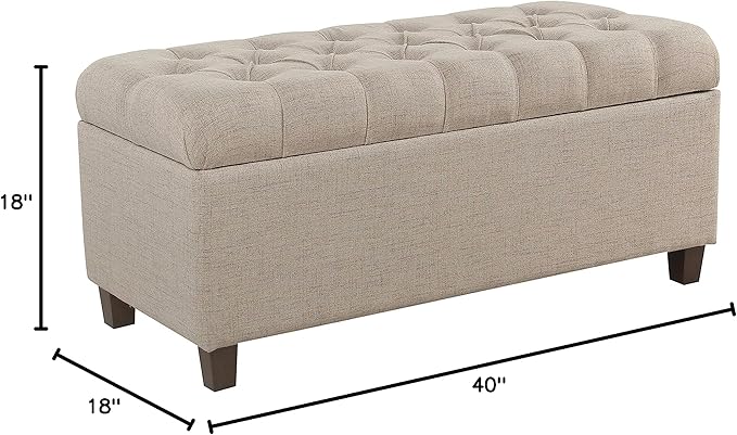 Homepop Home Decor | Tufted Ainsley Button Storage Ottoman Bench