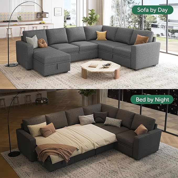 HONBAY Sectional Sleeper Sofa