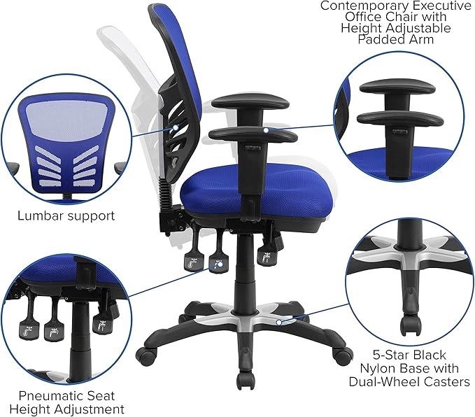 Flash Furniture Nicholas Mid-Back Swivel Office and Gaming Chair, Ergonomic