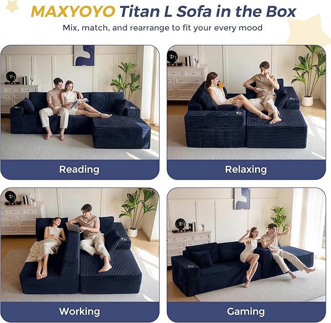MAXYOYO 104" Modular Sectional Couch